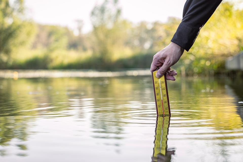 Metingen in het water, foto Robèrt Kroonen